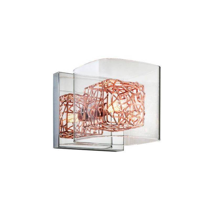Aplique de pared Lios 1L cristal cobre - Schuller Aplique de pared Lios 1L cristal cobre - Schuller