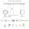 ARKOSLIGHT Zen Tube surface spotlight LED white