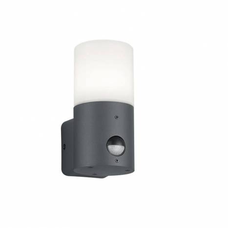 TRIO Hoosic E27 IP44 sensor wall lamp anthracite