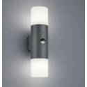 TRIO Hoosic 2L E27 IP44 sensor wall lamp anthracite