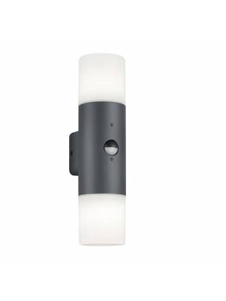 Aplique de pared Hoosic 2L E27 Sensor IP44 antracita - Trio