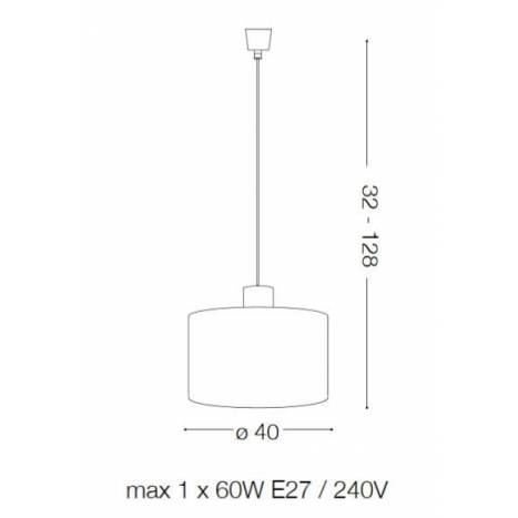 Lámpara colgante Foil E27 40cm - Ideal Lux