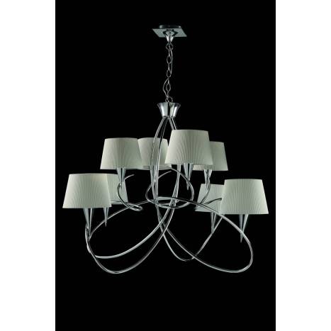 MANTRA Mara pendant lamp 8L chrome white MANTRA Mara pendant lamp 8L chrome white