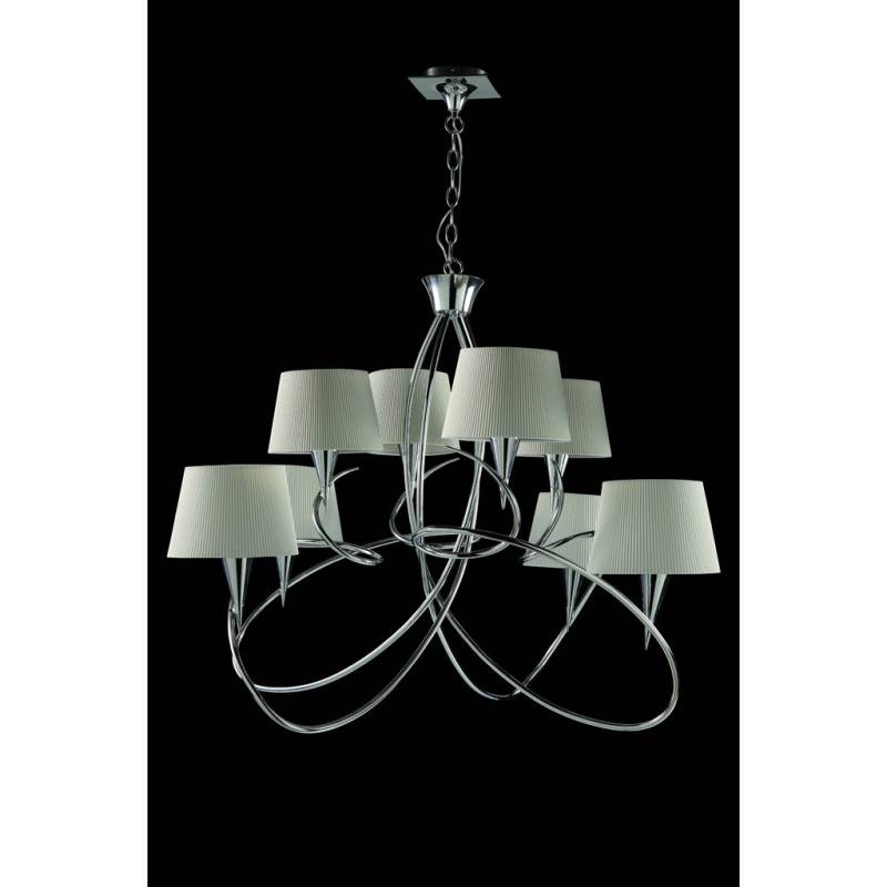 MANTRA Mara pendant lamp 8L chrome white MANTRA Mara pendant lamp 8L chrome white