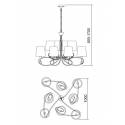 MANTRA Mara pendant lamp 8L chrome white