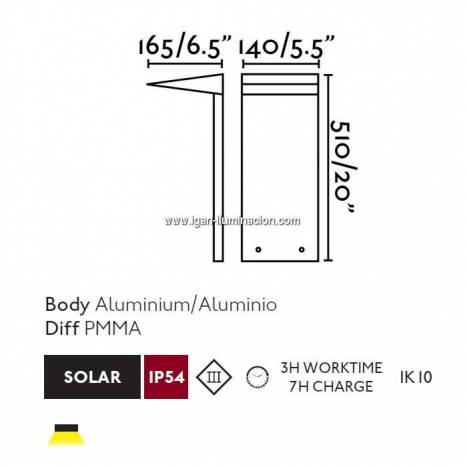 Baliza Soleil Solar IP54 LED + sensor - Faro