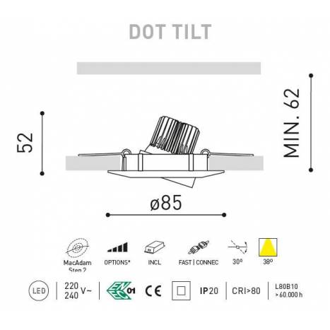ARKOSLIGHT Dot Tilt recessed LED light
