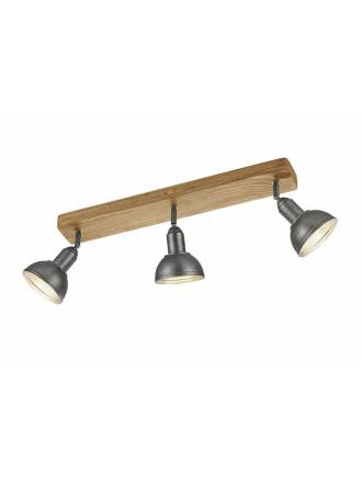 Regleta de focos Delhi 3L E27 madera - Trio