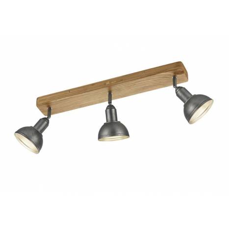 Regleta de focos Delhi 3L E27 madera - Trio