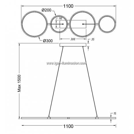 TRIO Rondo 37w LED pendant lamp