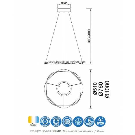 Lámpara colgante Madagascar LED blanco - Mantra