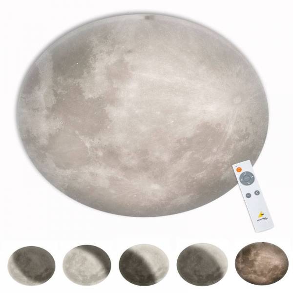 TRIO Lunar Led dimmable + remote control ceiling lamp
