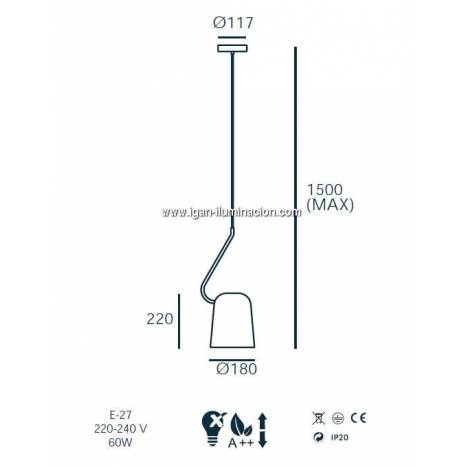 Lámpara colgante Dodo 1L - Aromas