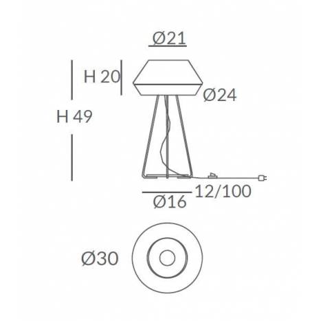 OLE by Fm Banyo 1L E27 table lamp cord