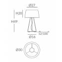 Lámpara de mesa Drum 1L E27 cuerda - Ole