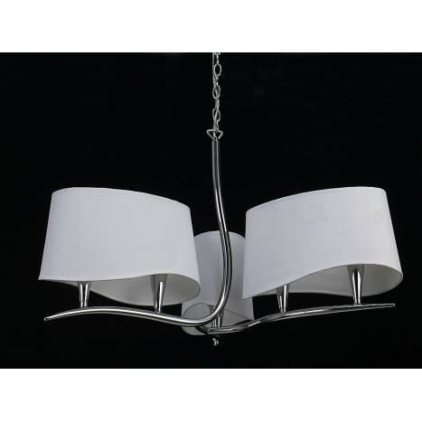 Lampara colgante Ninette 6 luces cromo pantalla blanca de Mantra Lampara colgante Ninette 6 luces cromo pantalla blanca de Mantra