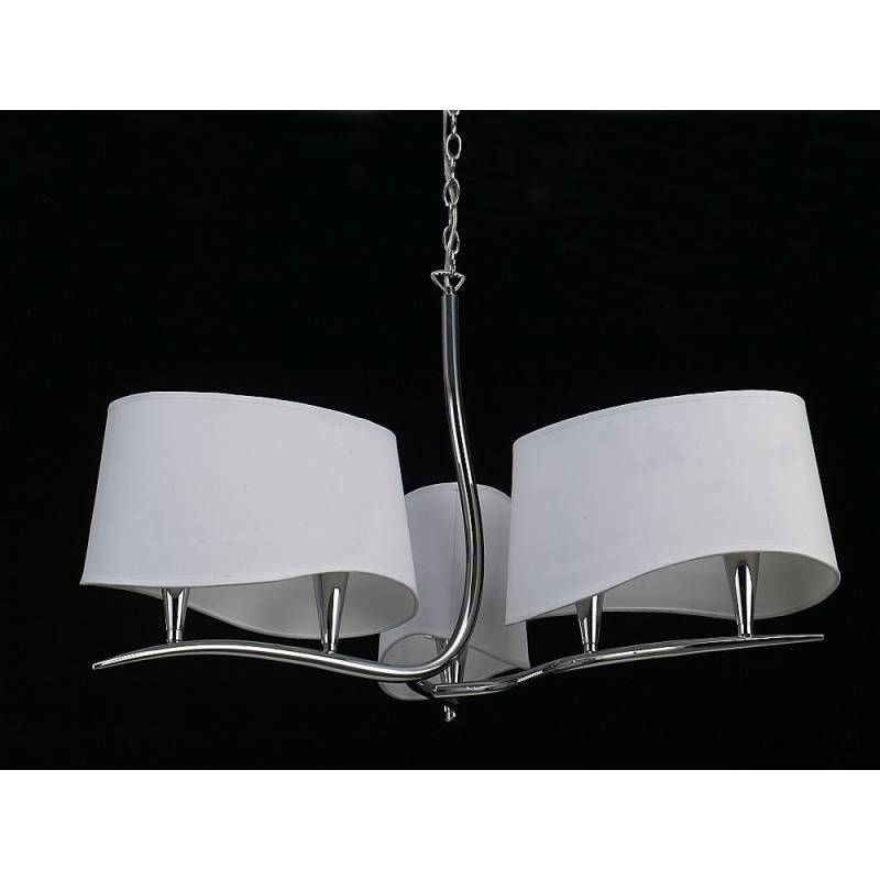 Lampara colgante Ninette 6 luces cromo pantalla blanca de Mantra Lampara colgante Ninette 6 luces cromo pantalla blanca de Mantra
