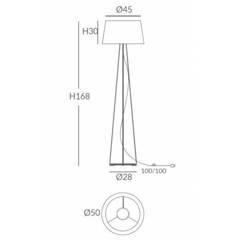 Lámpara de pie Drum 1L E27 cuerda - Ole