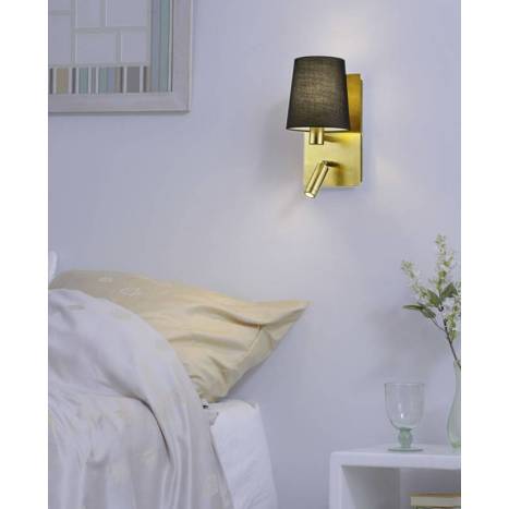 Aplique de pared Marriot E14 + LED oro - Trio