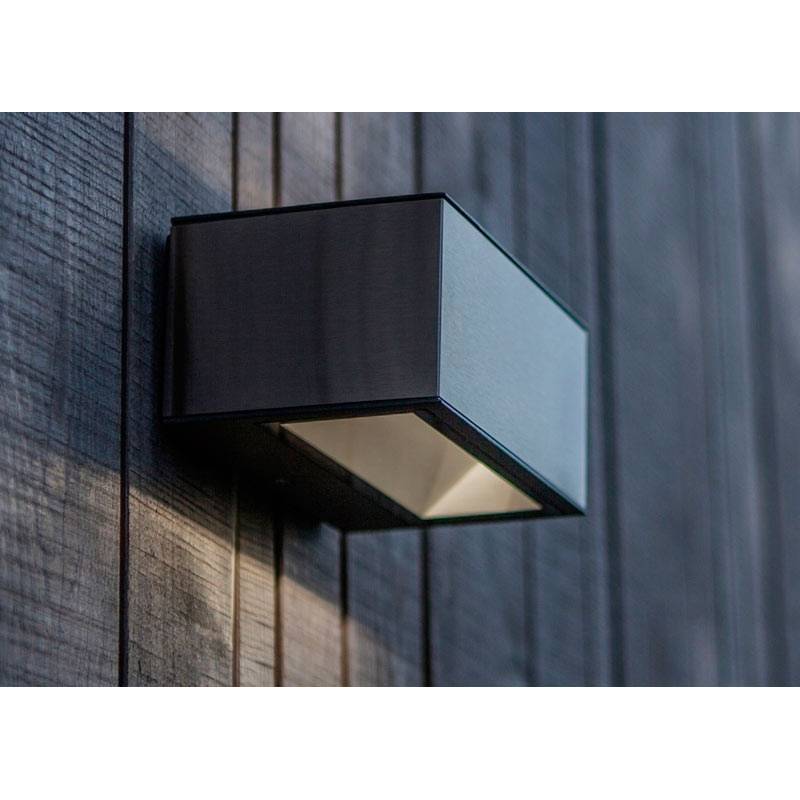 LUTEC Gemini LED IP54 aluminium & glass wall lamp