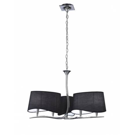 Mantra Ninette pendant lamp 6L chrome lampshade black