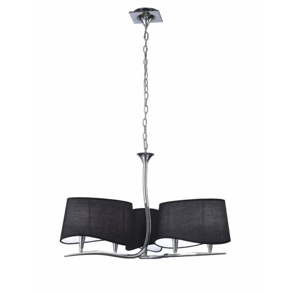 Mantra Ninette pendant lamp 6L chrome lampshade black