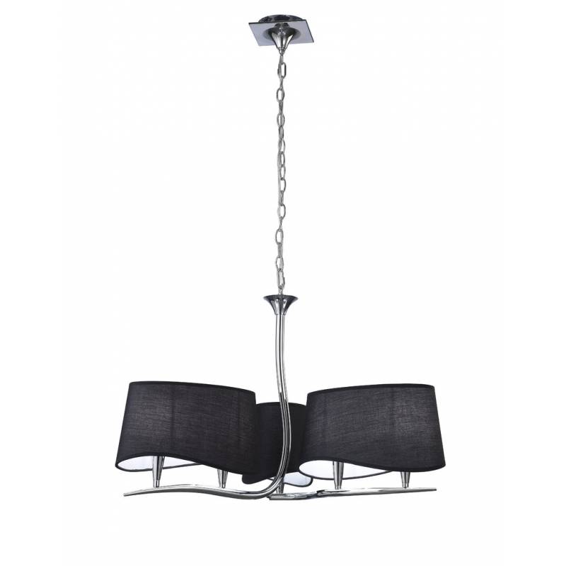 Mantra Ninette pendant lamp 6L chrome lampshade black Mantra Ninette pendant lamp 6L chrome lampshade black