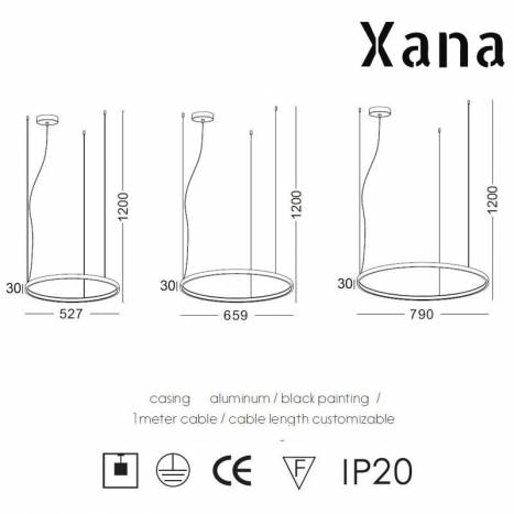 XANA Lena LED pendant lamp black