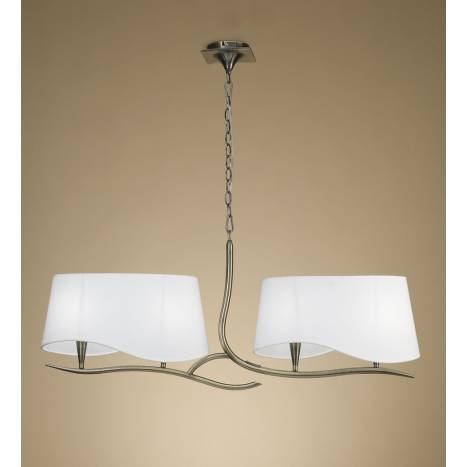 Mantra Ninette lamp linear 4L E27 leather white lampshade