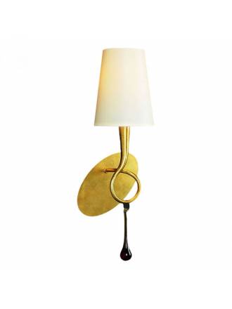 Aplique de pared Paola 1 luz oro pantalla crema de Mantra