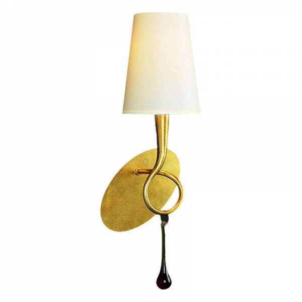 Aplique de pared Paola 1 luz oro pantalla crema de Mantra