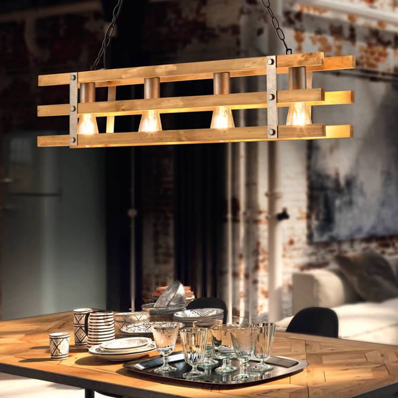 Wood on sale lamp ceiling