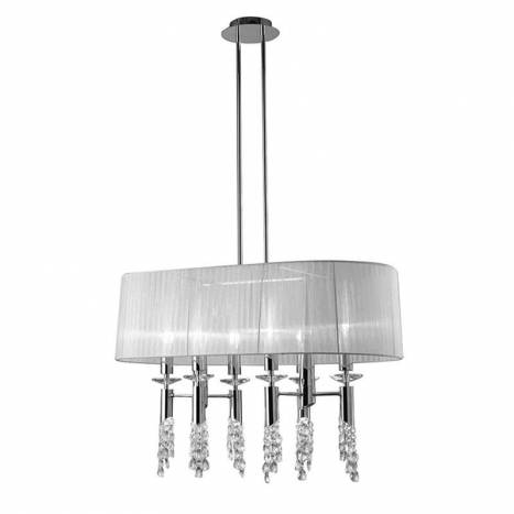 Lampara colgante Tiffany 1 pantalla oval cromo de Mantra