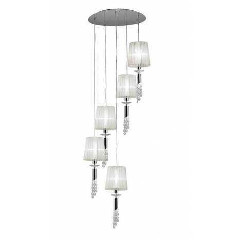 Mantra Tiffany pendant lamp 5L chrome