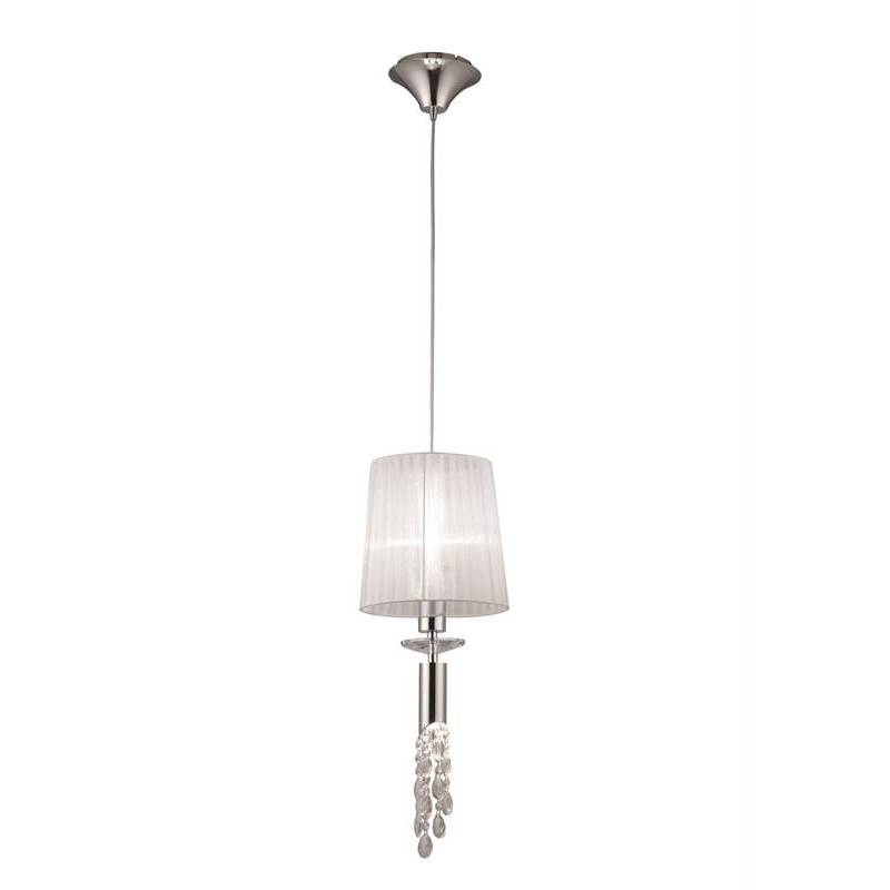 Lampara colgante Tiffany 1 pantalla cromo de Mantra Lampara colgante Tiffany 1 pantalla cromo de Mantra