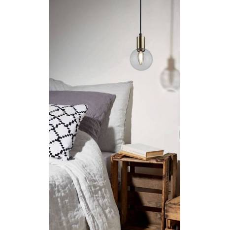 TRIO Nacho 1L black & gold pendant lamp