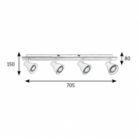 Regleta de focos Miko 4L GU10 blanco - Jueric
