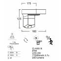 Aplique de pared Diso Solar LED IP44 + sensor - Lutec