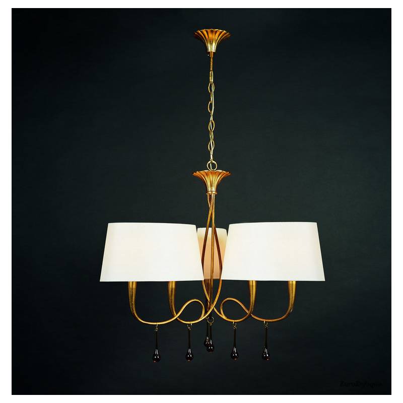 Mantra Paola pendant lamp 3 arms 6L gold Mantra Paola pendant lamp 3 arms 6L gold