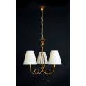 Lampara colgante Paola 3 luces oro pantalla crema de Mantra
