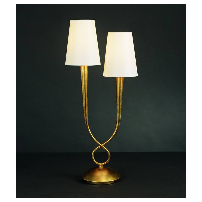 Aplique de pared Paola 2 luces oro pantalla crema de Mantra Aplique de pared Paola 2 luces oro pantalla crema de Mantra
