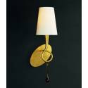 Aplique de pared Paola 1 luz oro pantalla crema de Mantra