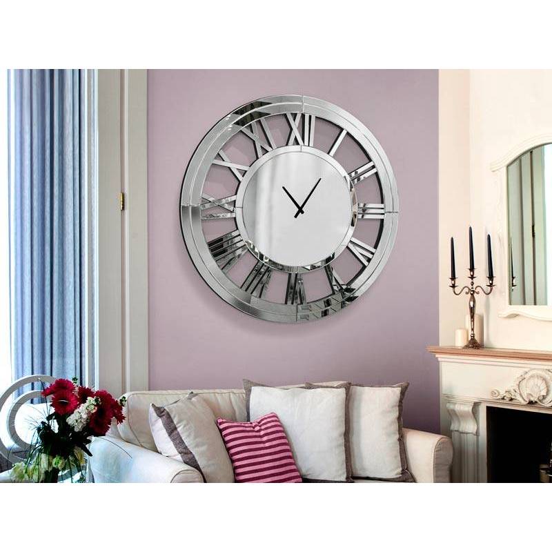 1pc PMMA Decorative Mirror, Creative Clock Design Mirror Wall Sticker For  Living Room | SHEIN USA
