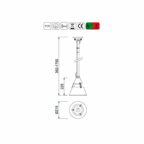 Lámpara colgante Industrial 1L E27 arena - Mantra