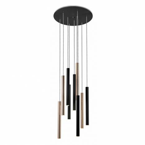 Lámpara colgante Varas 9L negro oro - Schuller Lámpara colgante Varas 9L negro oro - Schuller