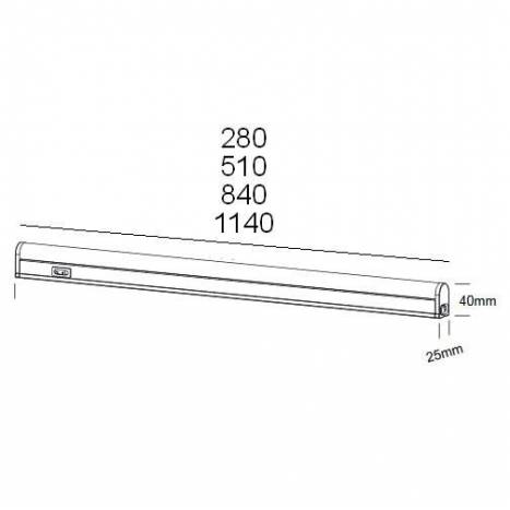 Regleta bajo mueble Ramon LED + interruptor - Trio