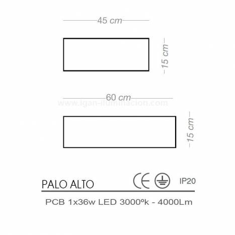 Plafón de techo Palo Alto LED 36w - Ilusoria