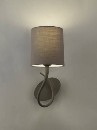 Aplique de pared Lua 1 luz gris ceniza pantalla gris de Mantra