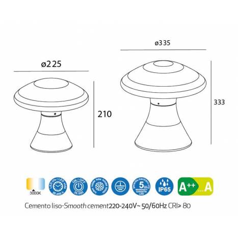 Baliza Taos LED IP65 cemento - Mantra