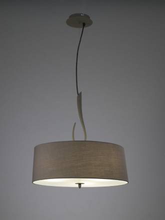 Lampara colgante Lua 3 luces gris y pantalla gris de Mantra